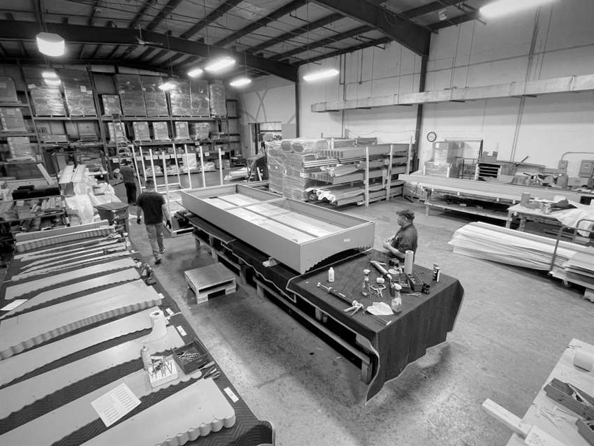 Panel assembly on Ridgefield's production floor