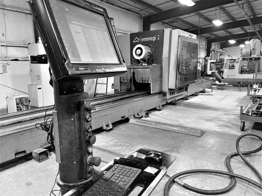 Emmegi CNC machining center inside the Ridgefield shop